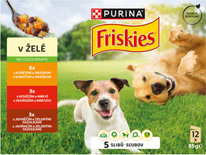 Friskies Adult Dog hovädzie/kura/jahňacie v želé (12x85g)