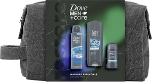 Dove darčeková sada Men+Care Clean Comfort sprchovací gél 250 ml, antiperspirant 150 ml, tuhý antiperspirant 50 ml, kozmetická taška