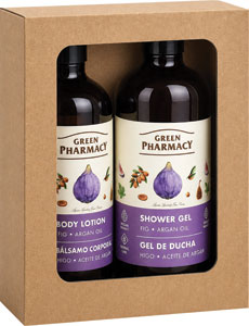 Green Pharmacy darčeková sada Shower 500 ml & Telové mlieko pumpa Figa a arganový olej 400 ml 