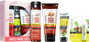 Dr.Santé darčeková sada 4-Pack Anti Hair Loss šampón 250 ml, kondicionér 200 ml, krém ruky 75 ml, Lip balm 3,6 g