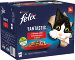 Felix Fantastic Lahodný výber s kuraťom, s hovädzím, s králikom, s jahňacím 24 x 85 g - Teta drogérie eshop