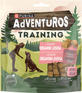 Adventuros tréningové pochúťky s príchuťou lososa 115 g