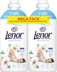 Lenor aviváž Sensitive Cotton Fresh 2 × 59 PD, 2 × 1239 ml