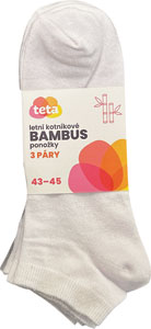 Teta bambusové členkové ponožky 3 páry veľkosť 43-46