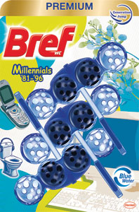 Bref Color Aktiv tuhý WC blok Millennials limitovaná edícia 3 x 50 g