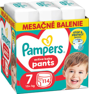 Pampers Pants plienkové nohavičky veľkosť 7 114 ks mesačné balenie