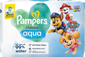 Pampers Wipes vlhčené utierky Harmonie aqua Paw Patrol 144 ks