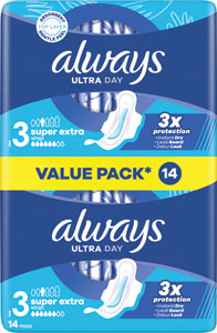 Always Ultra Duo hygienické vložky Super Extra 14 ks