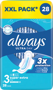 Always Ultra Quatro hygienické vložky Super Extra 28 ks