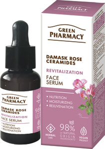Green Pharmacy sérum na tvár Revitalizácia Damašková ruža + Ceramidy 30 ml