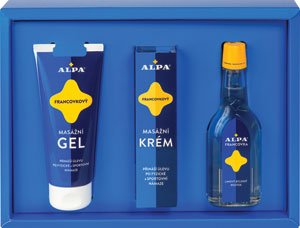 Alpa francovkový set francovka 60 ml,  gél 40 g, masážny gél 100 ml