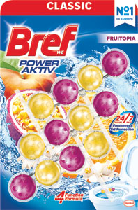 Bref Power Aktiv Fruitopia tuhý WC blok 3x50g