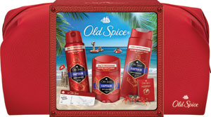 Old Spice darčeková sada Captain deo stick 50 ml, sprchový gél 250 ml, dezodorant 150 ml, obal na pas, kozmetická taška