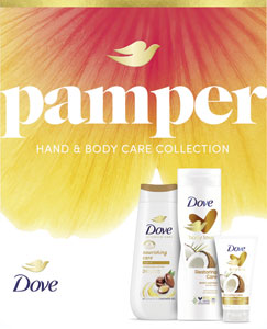 Dove darčeková sada Nourishing advanced sprchovací gél 225 ml, telové mlieko 250 ml, krém na ruky 75 ml