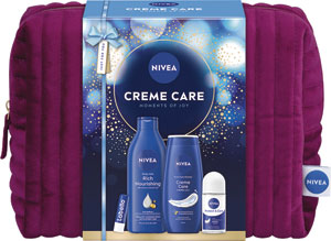Nivea darčeková sada Bag Creme Care 2025 telové mlieko 400 ml, sprchovací gél 250 ml, antiperspirant 50 ml, labello balzam na pery 4,8 g