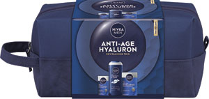 Nivea darčeková sada Men Bag Hyaluron 2025, balzam po holení 100 ml, krém proti vráskam 50 ml, sprchovací gél 250 ml
