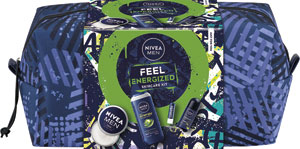 Nivea darčeková sada Men Bag Deep Sport 2025 krém 150 ml, sprchovací gél 250 ml, antiperspirant 50 ml, Labello balzam na pery pre mužov 4,8 g