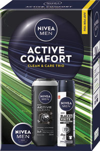 Nivea darčeková sada Men Box Active Comfort 2025 antiperspirant 150 ml, sprchovací gél 250 ml, krém 30 ml