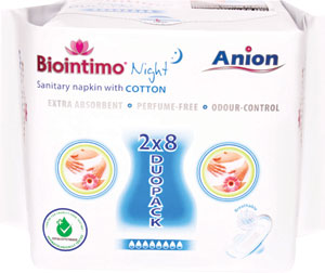 Biointimo Anion hygienické vložky Night 16 ks
