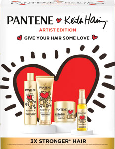 Pantene darčeková sada Keith Haring šampón 250 ml, kondicionér 220 ml, maska 300 ml, olej 100 ml