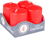 Sviečka adventná červená 4 ks