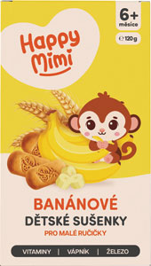 Happy Mimi sušienky s banánom 6m+ 120 g