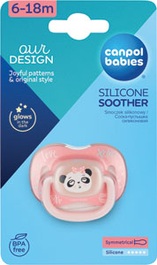 Canpol babies Cumlík silikónový symetrický Exotic Animals Panda 0-6 m 1 ks