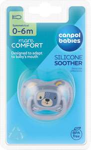 Canpol babies Cumlík silikónový symetrický Cute Animals 0-6 m modrý 1 ks
