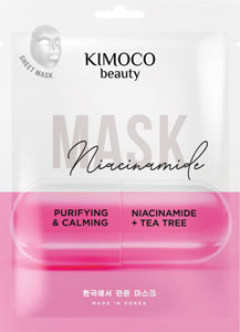 Kimoco Beauty čistiaca a upokojujúca maska na tvár s niacínamidom a tea tree 23 ml