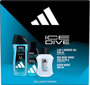 Adidas darčeková sada Ice Dive sprchový gél 250 ml, deodorant 150 ml, voda po holení 100 ml