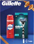 Gillette Mach3 darčeková sada strojček, 2 ks náhradných hlavíc, Old Spice sprchový gél 250 ml Whitewater - Teta drogérie eshop