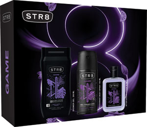 STR8 darčeková sada GAME sprchový gél 250 ml, deo 150 ml, voda po holení 50 ml