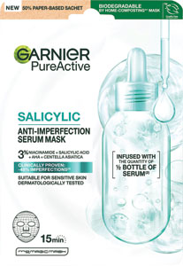 Garnier Pure Active Salicylic textilná sérum maska proti nedokonalostiam pleti 23 g