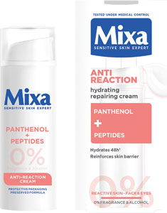 Mixa hydratačný regeneračný krém Mixa Anti-Reaction s pantenolom a peptidmi vhodný pre citlivú pleť 50 ml
