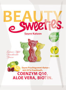Beauty Sweeties kyslé ovocné želé mačičky 125 g