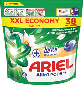 Ariel gélové tablety + Touch Of Lenor Gold Orchid 38 ks