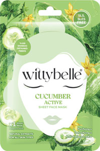 WITTYBELLE plátenková, hydratačná pleťová maska s uhorkovým extraktom 25 g