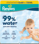 Pampers Wipes vlhčené utierky 99% Water 12 x 60 ks - Teta drogérie eshop