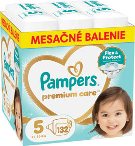Pampers Premium detské plienky veľkosť 5 132 ks 11-16 kg mesačné balenie
