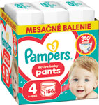 Pampers Active baby plienkové nohavičky veľkosť 4 156 ks 9-15 kg mesačné balenie