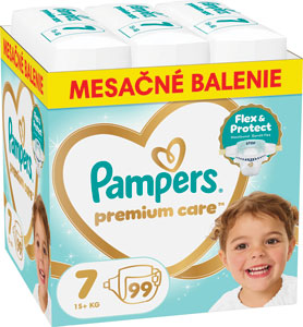 Pampers Premium detské plienky veľkosť 7 99 ks 15+ kg mesačné balenie