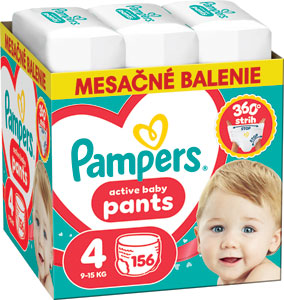 Pampers Active baby plienkové nohavičky veľkosť 4 156 ks 9-15 kg mesačné balenie