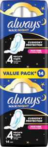 Always MAXI hygienické vložky Secure Night 14 ks