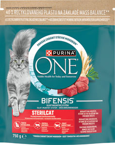 Purina ONE Sterilcat s hovädzím a pšenicou 750 g