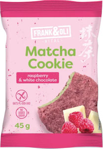 FRANK&OLI MATCHA Cookie - malina s bielou čokoládou 45 g