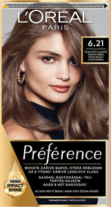 Permanentná farba na vlasy L'Oréal Paris Préférence 6.21 Studená dúhová veľmi svetlá hnedá