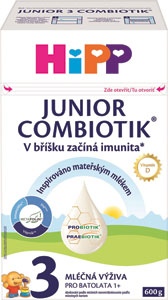 HiPP 3 JUNIOR COMBIOTIK® Mliečna výživa pre batoľatá 600 g