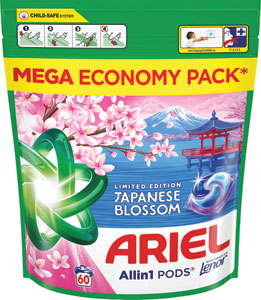 Ariel gélové tablety Japanese Blossom 60 ks