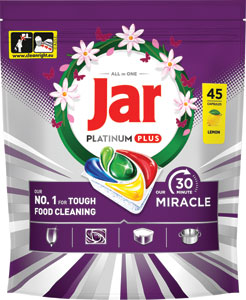 Jar Our 30 Minute Miracle Platinum Plus tablety do umývačky riadu Citrón 45 ks Limitovaná edícia