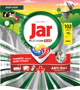 Jar Platinum Plus tablety do umývačky riadu citrón 102 ks Limitovaná edícia